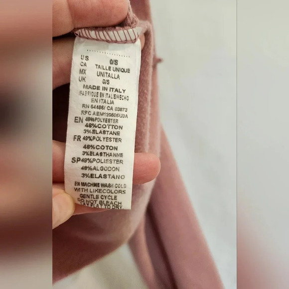 Don't Ask Why Womens Cropped Ruffle Sweatshirt Top One Size Muted Rose Pink - Picture 3 of 8